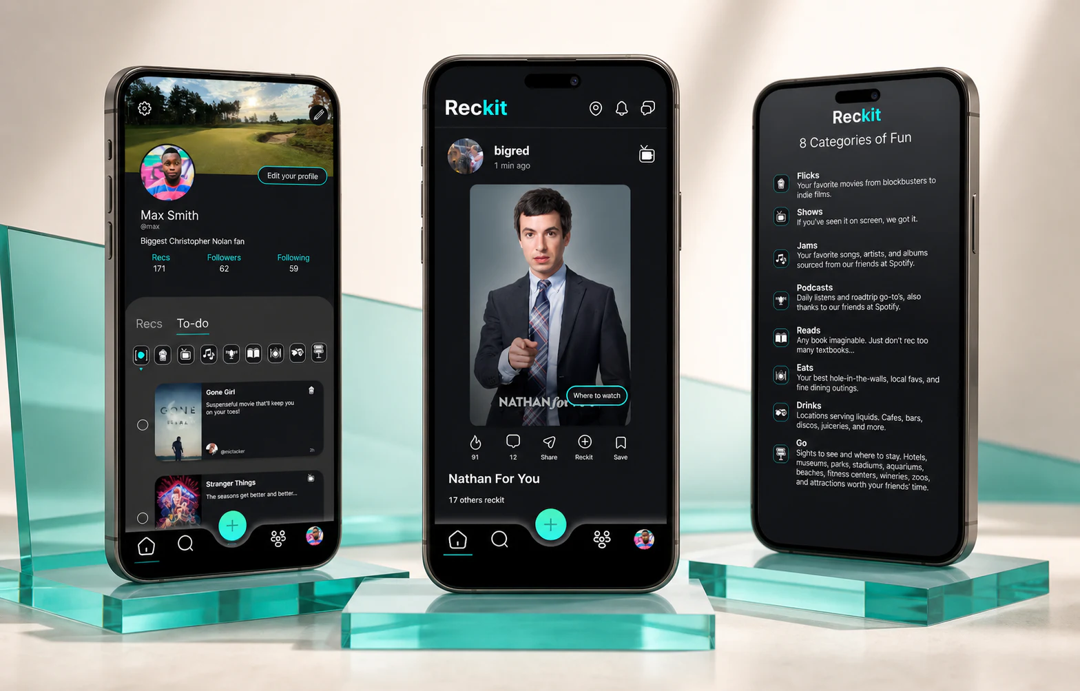 Reckit advertising visual built from authentic product screens